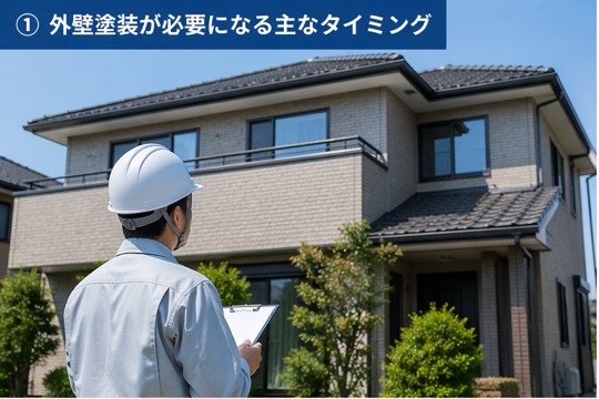 外壁塗装が必要になる主なタイミング