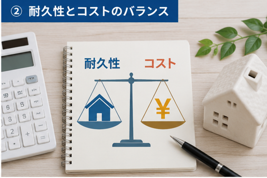 耐久性とコストのバランス